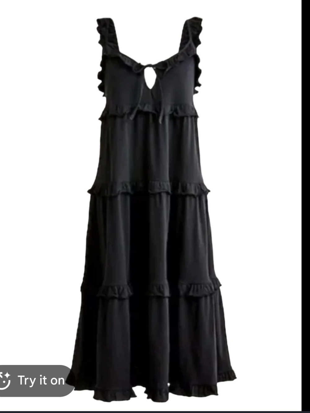 J. Crew Black Tiered Ruffle-Trim Maxi Dress Medium